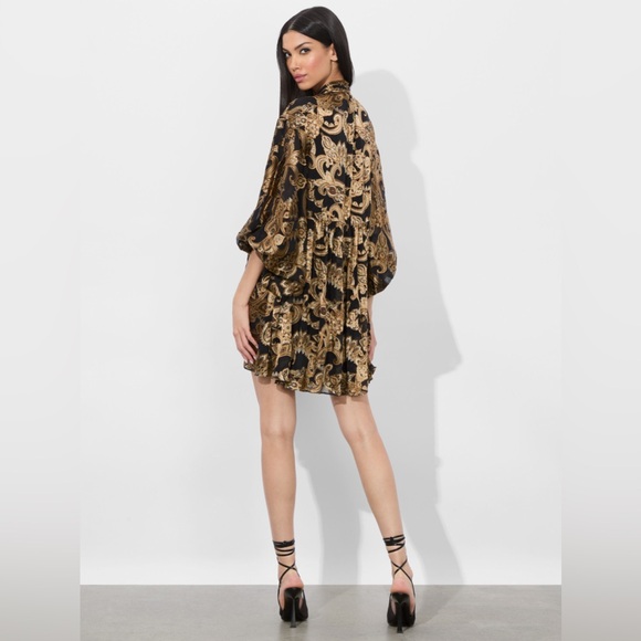 NWT $595 Alice Olivia Opal Paisley Balloon-Sleeve Tunic Minidress - Picture 5 of 5